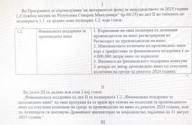 Трипуновски ги пушти низ вода лозарите, владата ќе им дава 2 денари само на винариите